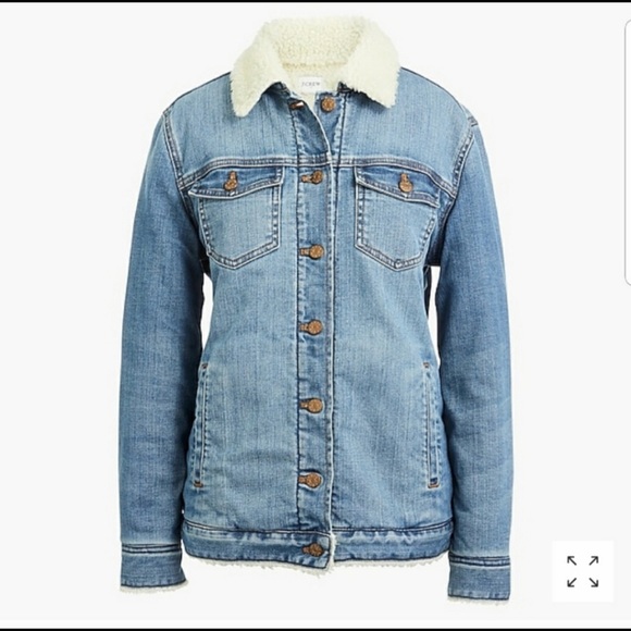 J. crew mercantile sherpa lined jean jacket - Picture 1 of 9